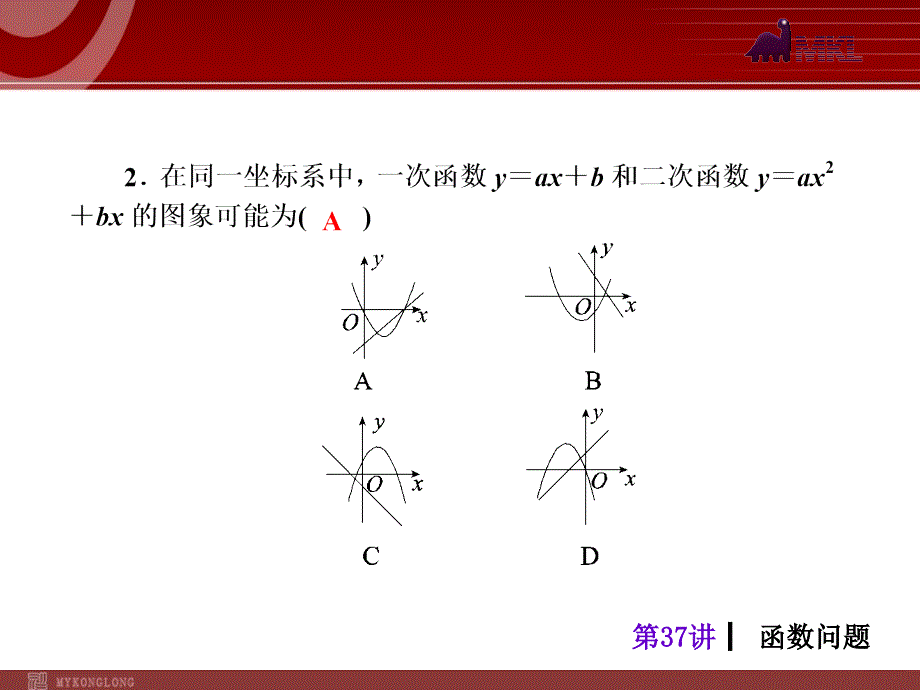 届中考人教版数学考前热点冲刺指导《讲　函数问题》_第4页