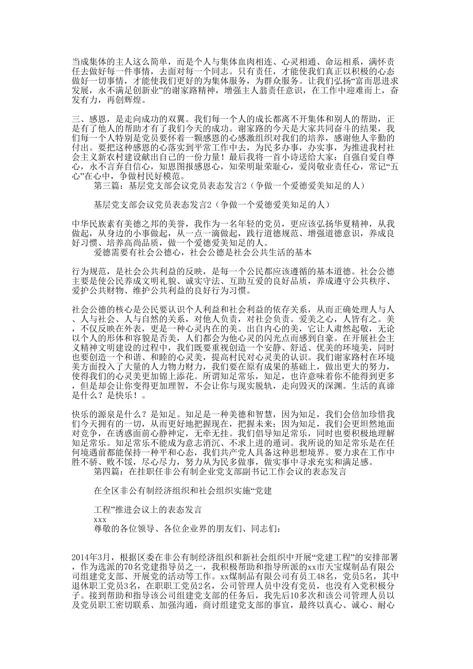 党支部会议发言(精选多 篇).docx_第2页