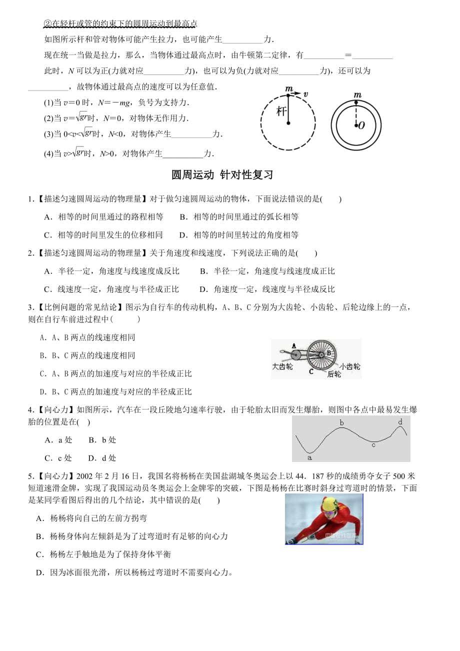 期末复习——圆周运动与万有引力知识点_第2页