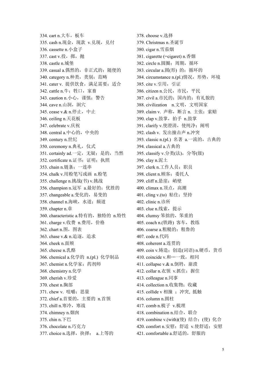 浙江省大学英语三级词汇选编._第5页