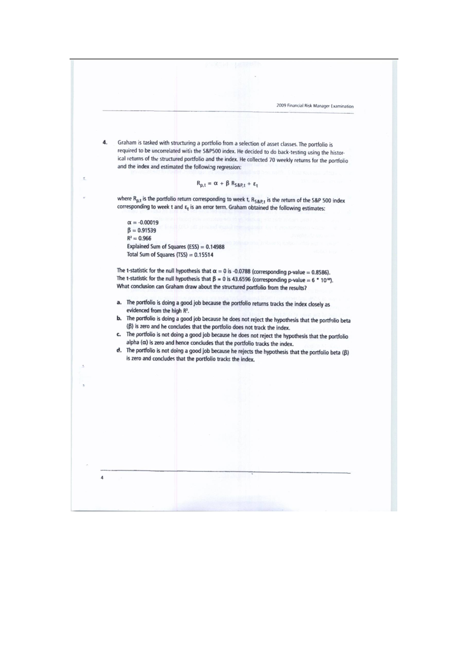 FRM历年真题集 含答案 Exam5通关必备_第4页