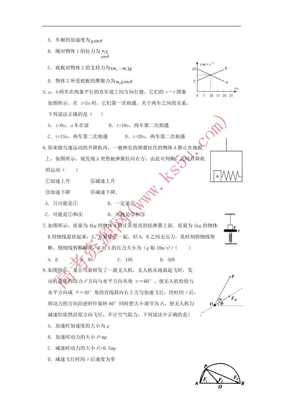 江西省2019届高三物理上学期第一次月考试题(复读班)_第2页