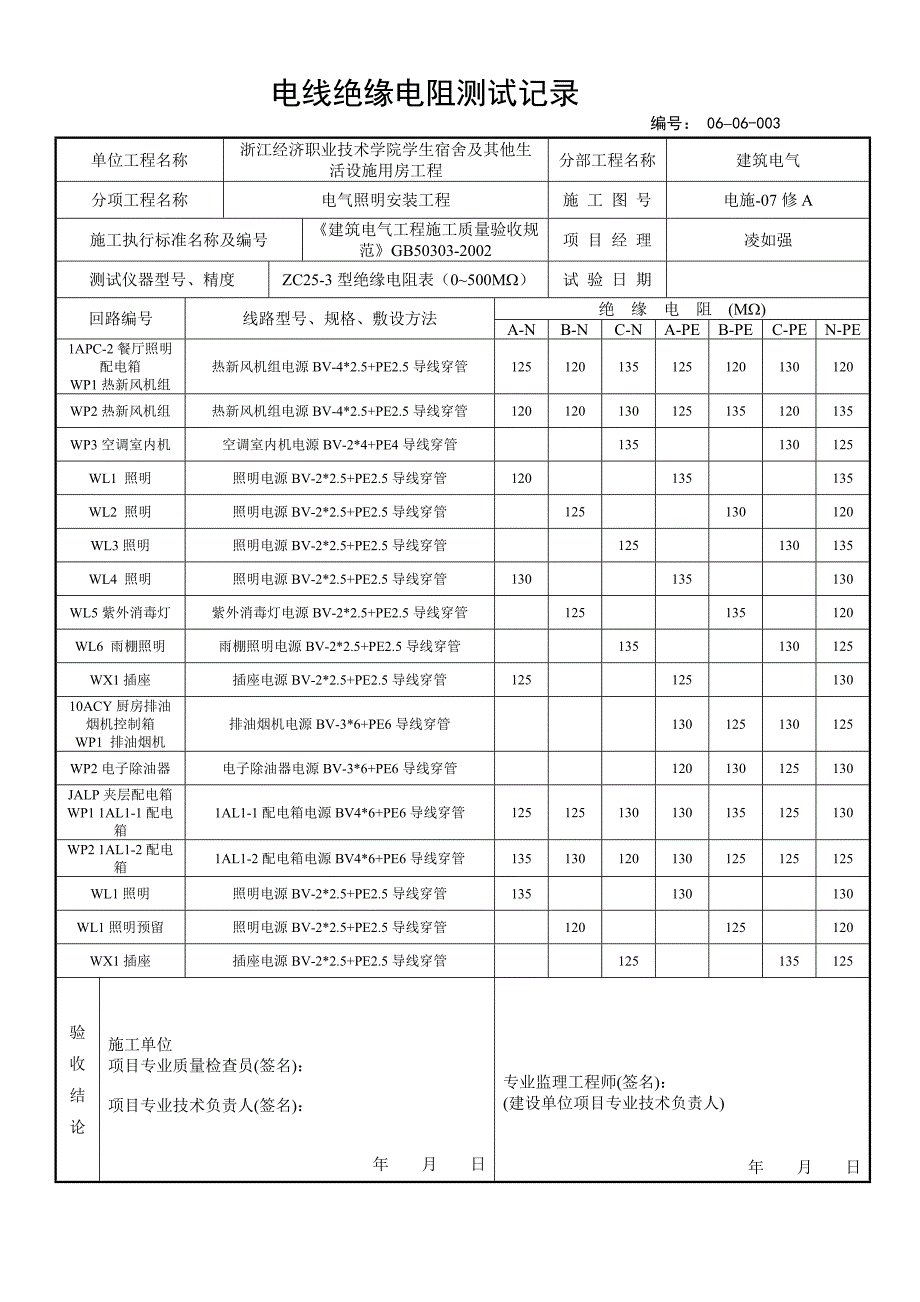 电线绝缘电阻测试记录讲解_第3页