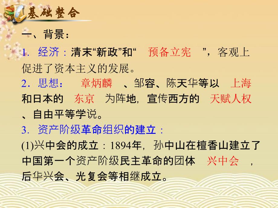 山西省高考历史复习单元考点辛亥革命新人教版必修_第2页