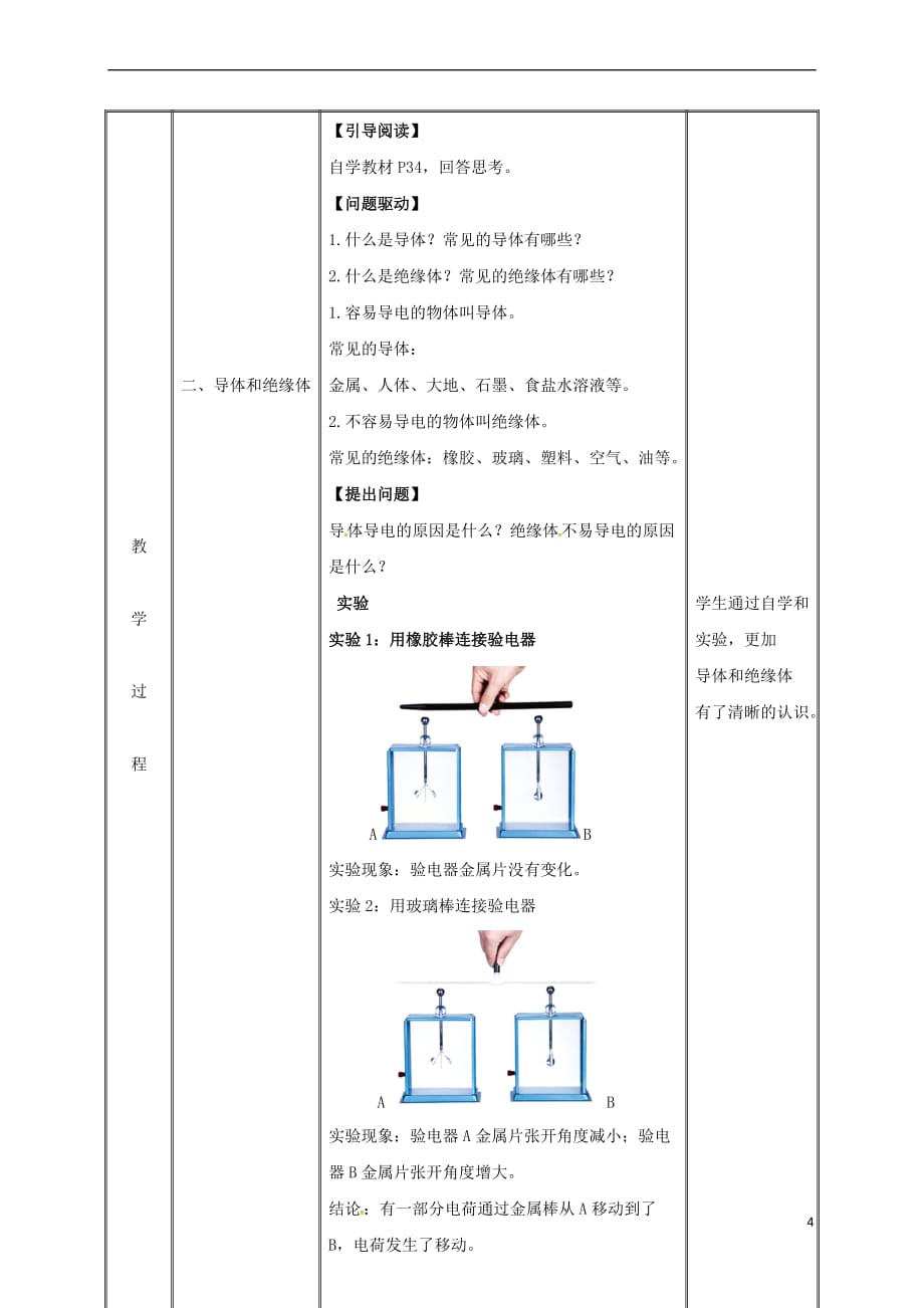 湖南省迎丰镇九年级物理全册 15.1两种电荷教案 （新版）新人教版_第4页