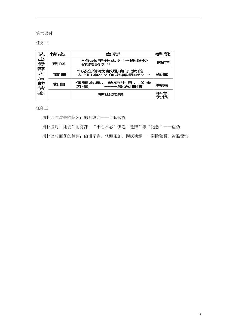 河北省石家庄市高中语文 2 雷雨(第2课时)导学案 新人教版必修4_第3页