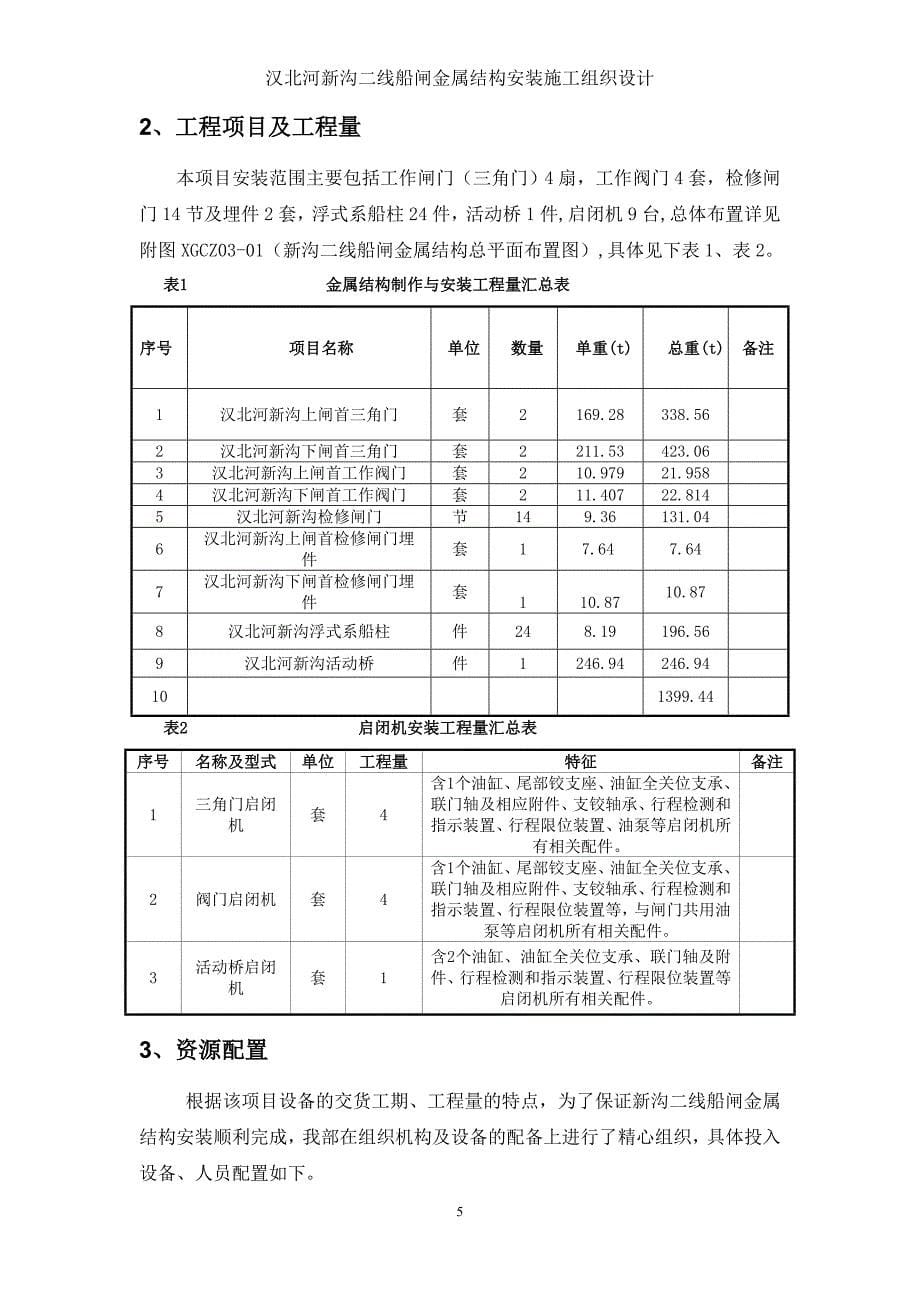 汉北河新沟二线船闸金属结构安装施工组织设计讲解_第5页