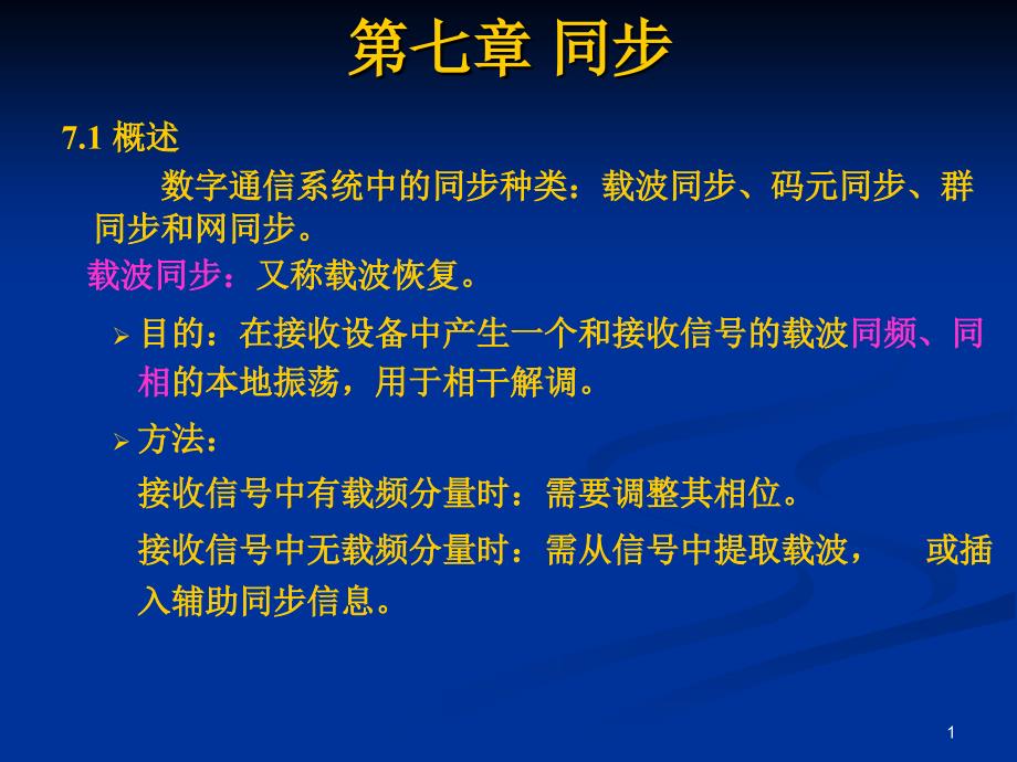 数字通信技术第7章._第1页