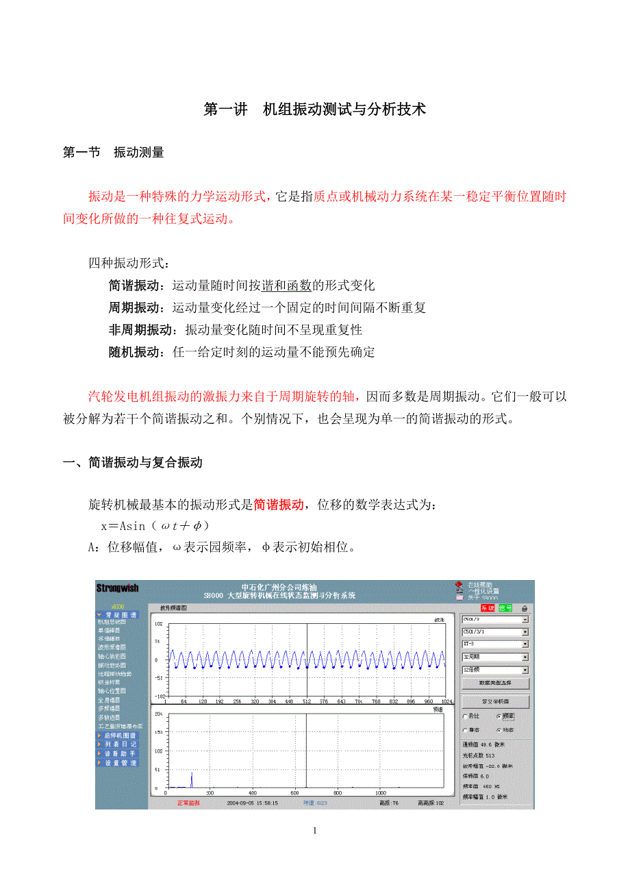 机组振动测试与分析技术培训资料讲解_第1页