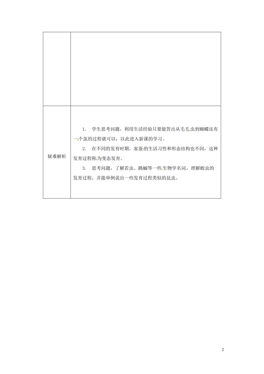 河南省武陟县八年级生物下册 7.1.2 昆虫的生殖和发育教材解析 (新版)新人教版_第2页