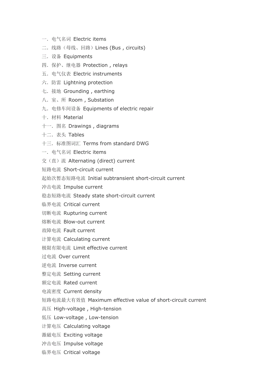 电气专业术语中英对照讲解_第1页