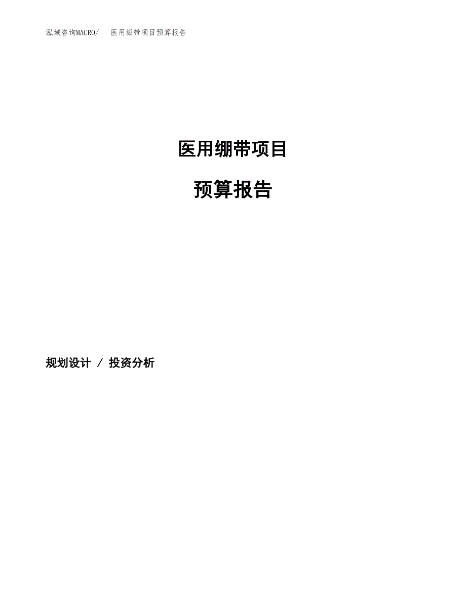 医用绷带项目预算报告年度.docx_第1页