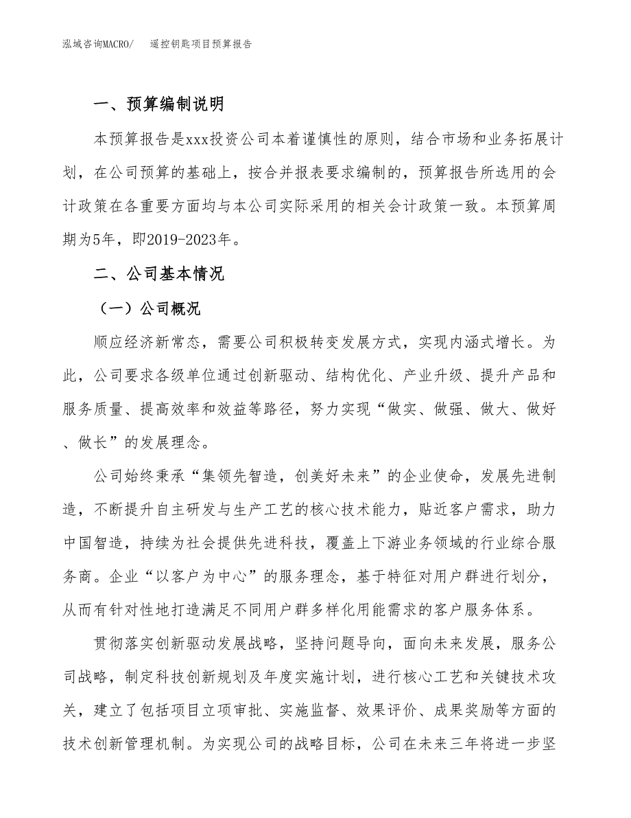 遥控钥匙项目预算报告年度.docx_第2页