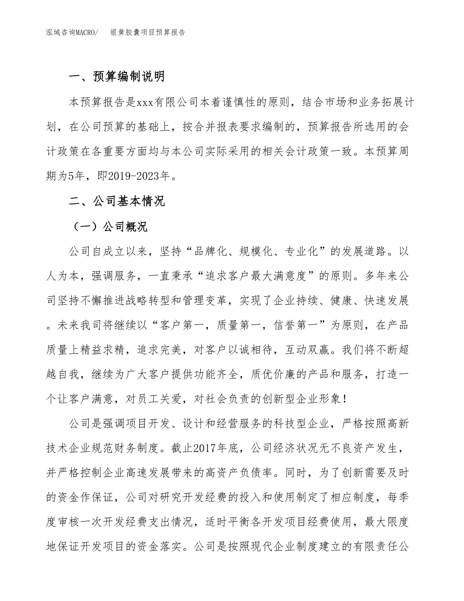 银黄胶囊项目预算报告年度.docx_第2页