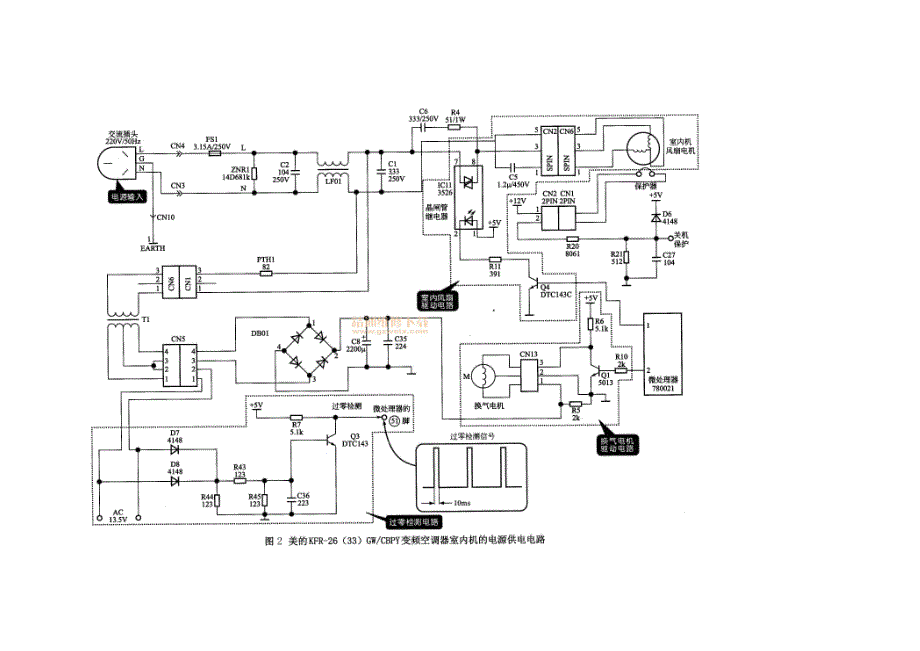 美的KFR-26(33)GWCBPY型变频空调电路原理._第4页