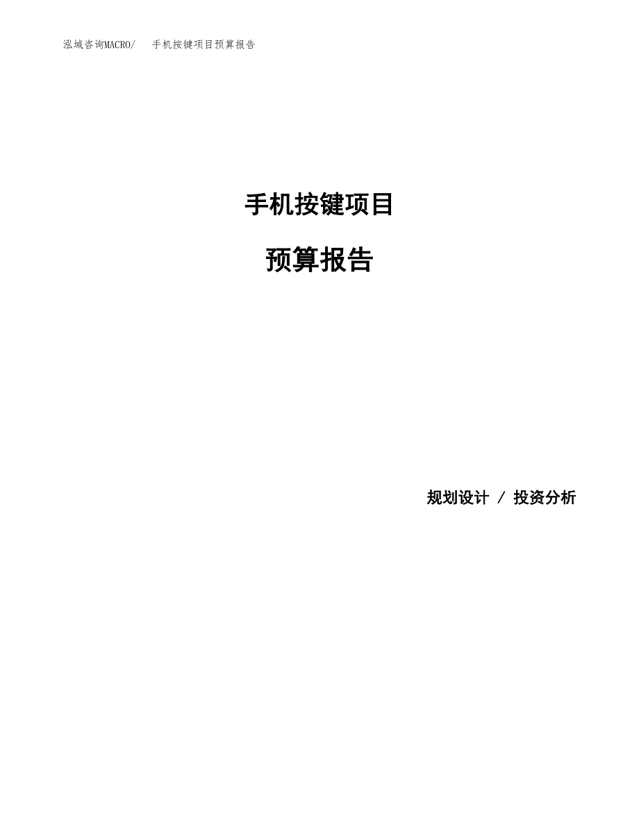 手机按键项目预算报告年度.docx_第1页