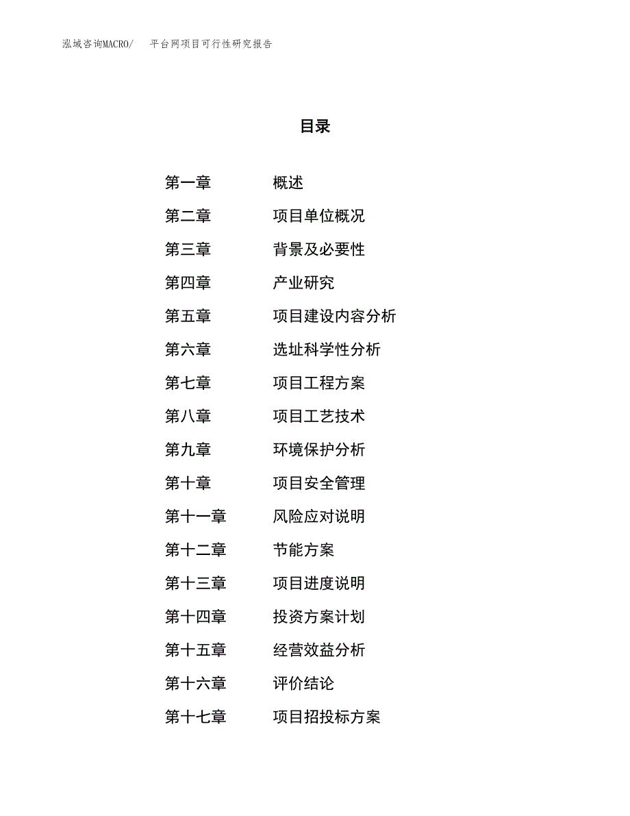 平台网项目可行性研究报告（总投资21000万元）（82亩）_第1页