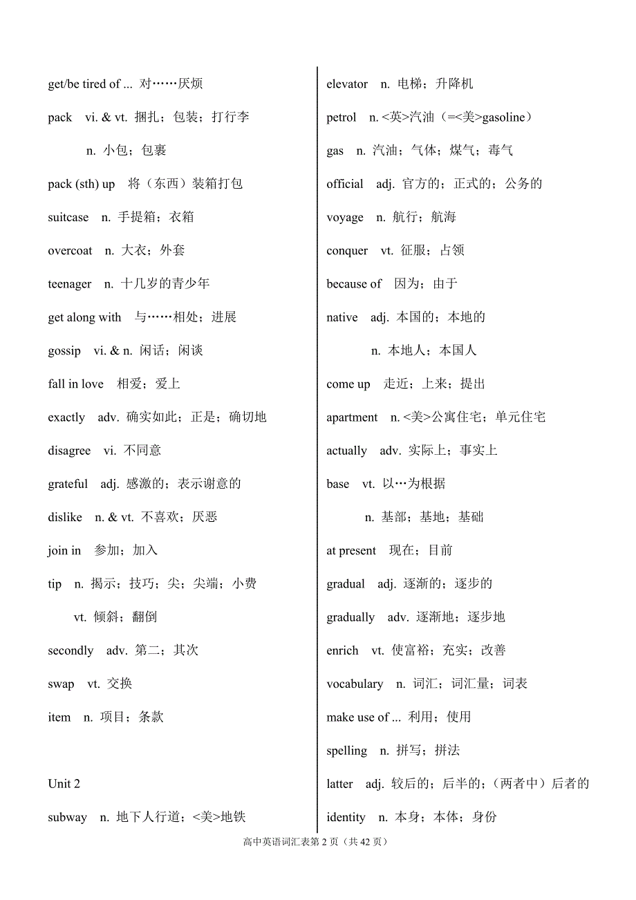 新课标人教版高中英语词汇表全1-11资料_第2页