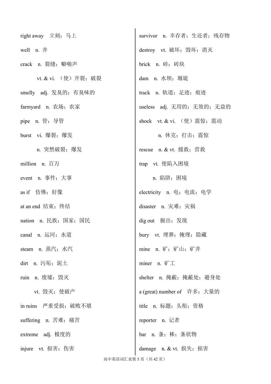 新课标人教版高中英语词汇表全1-11资料_第5页