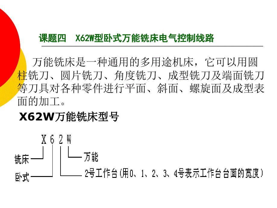 课题四X62W卧式万能铣床电气控制线路讲解_第3页