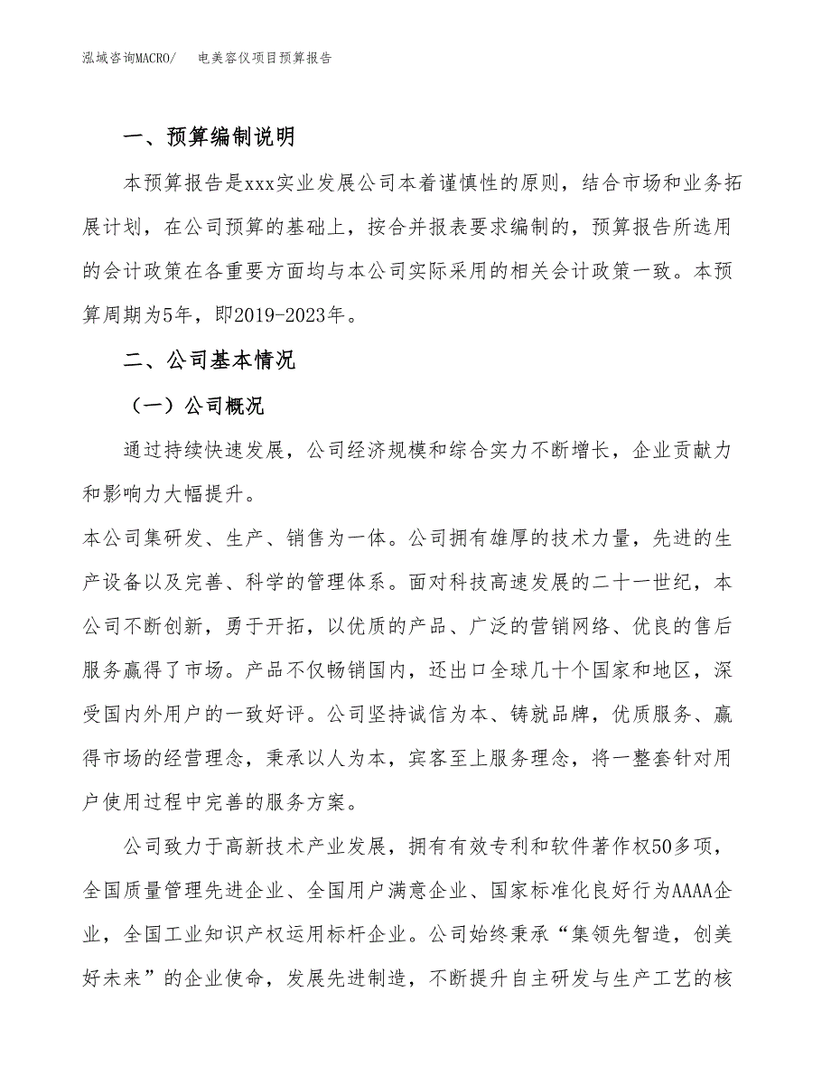 电美容仪项目预算报告年度.docx_第2页