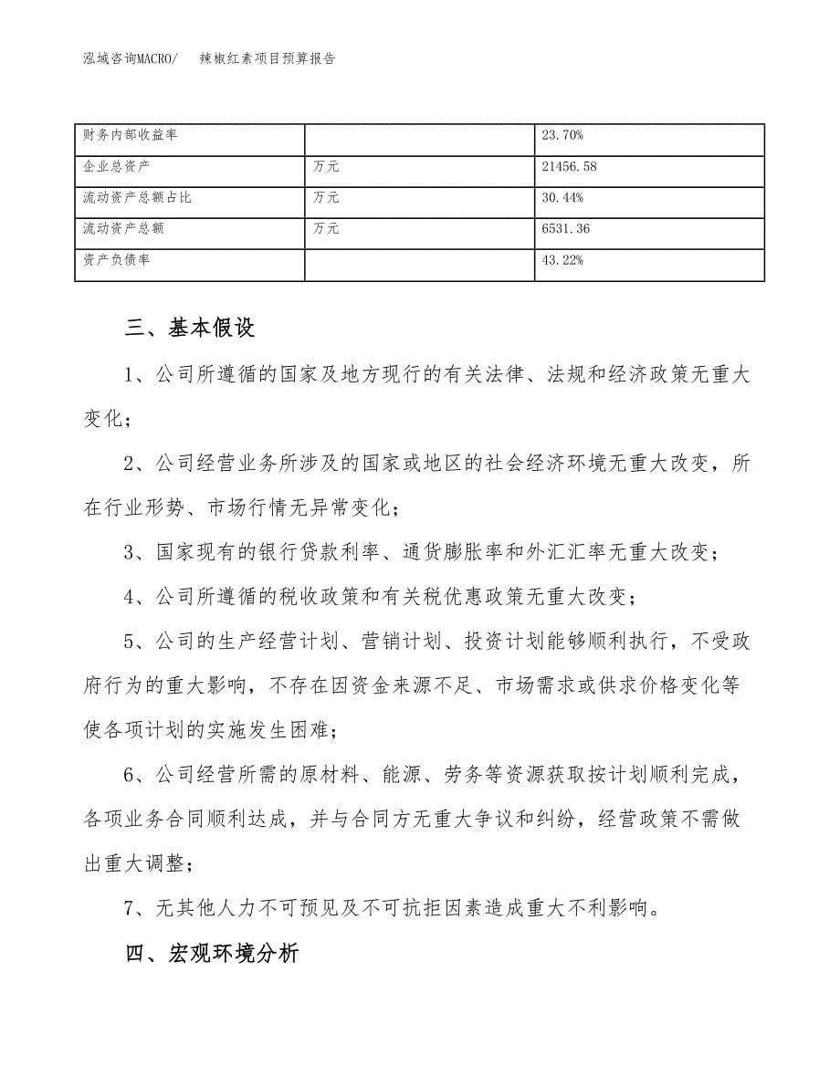 辣椒红素项目预算报告年度.docx_第5页