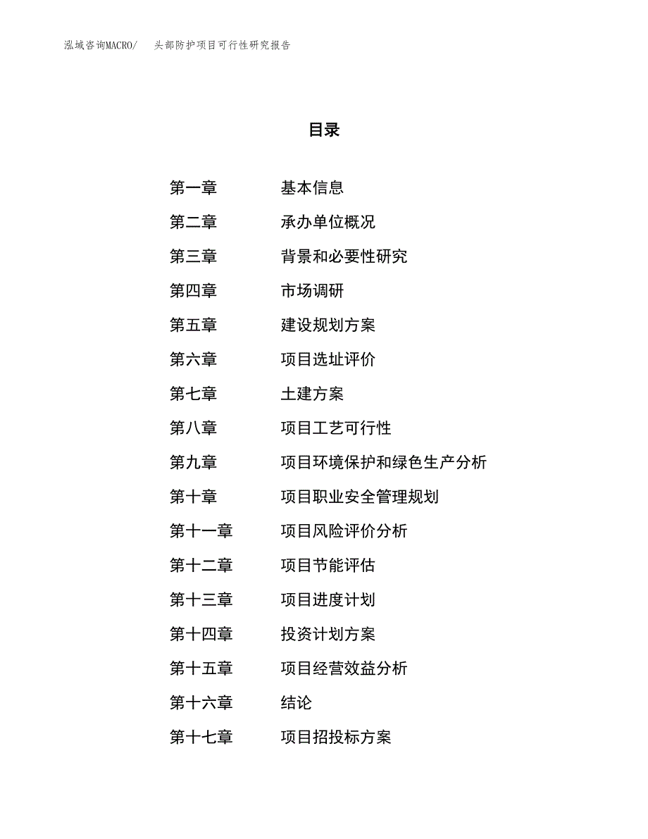 头部防护项目可行性研究报告（总投资11000万元）（47亩）_第1页