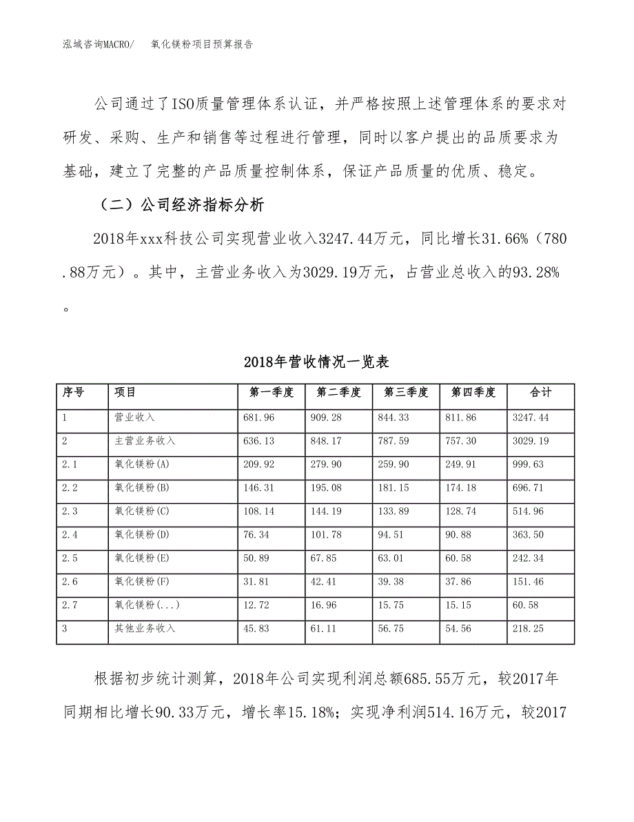 氧化镁粉项目预算报告年度.docx_第3页