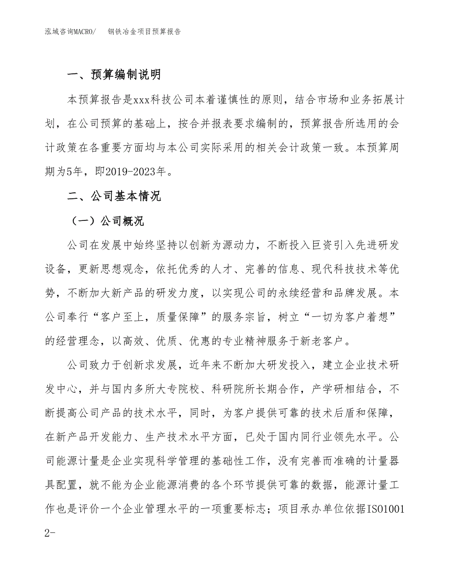 钢铁冶金项目预算报告年度.docx_第2页