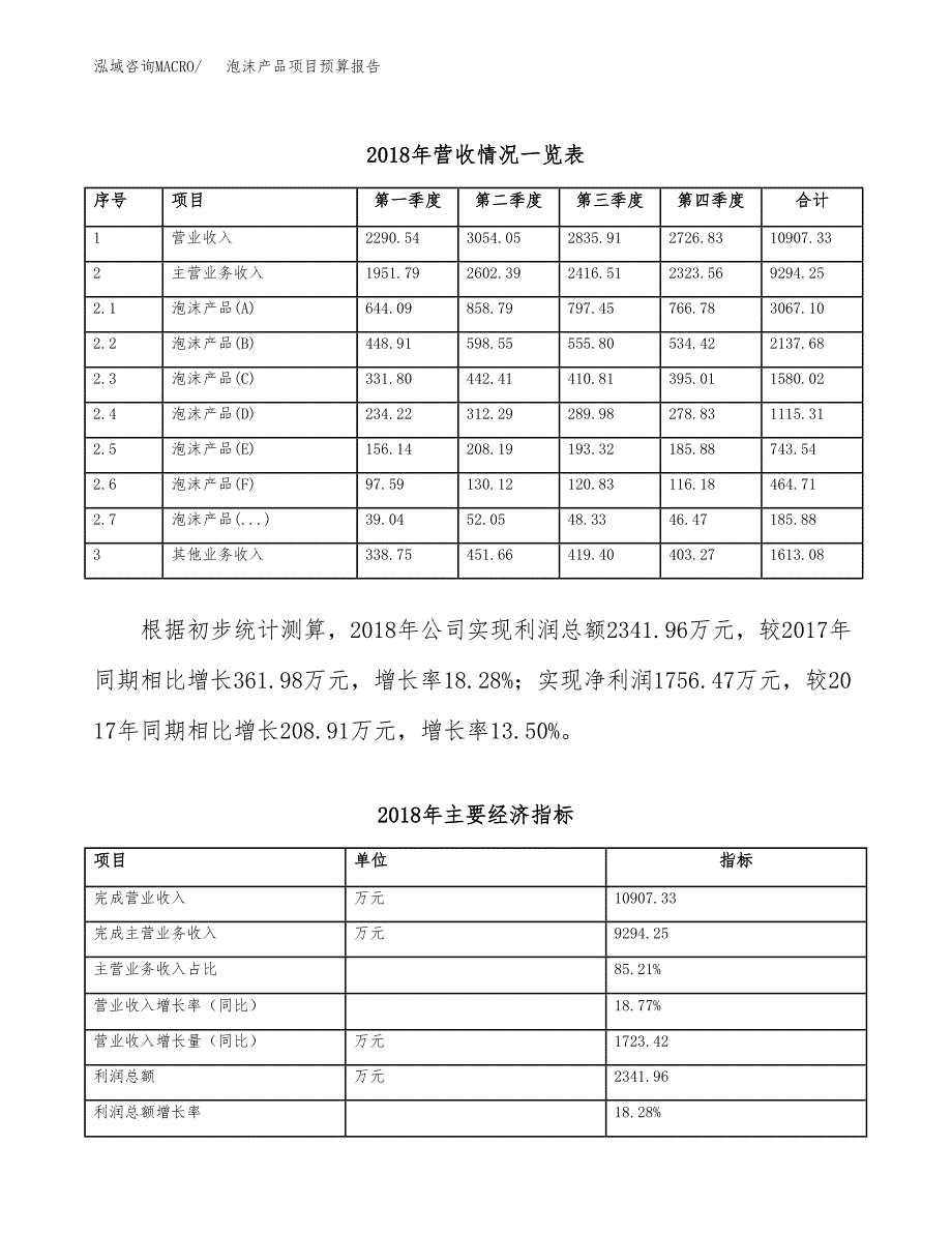 泡沫产品项目预算报告年度.docx_第4页