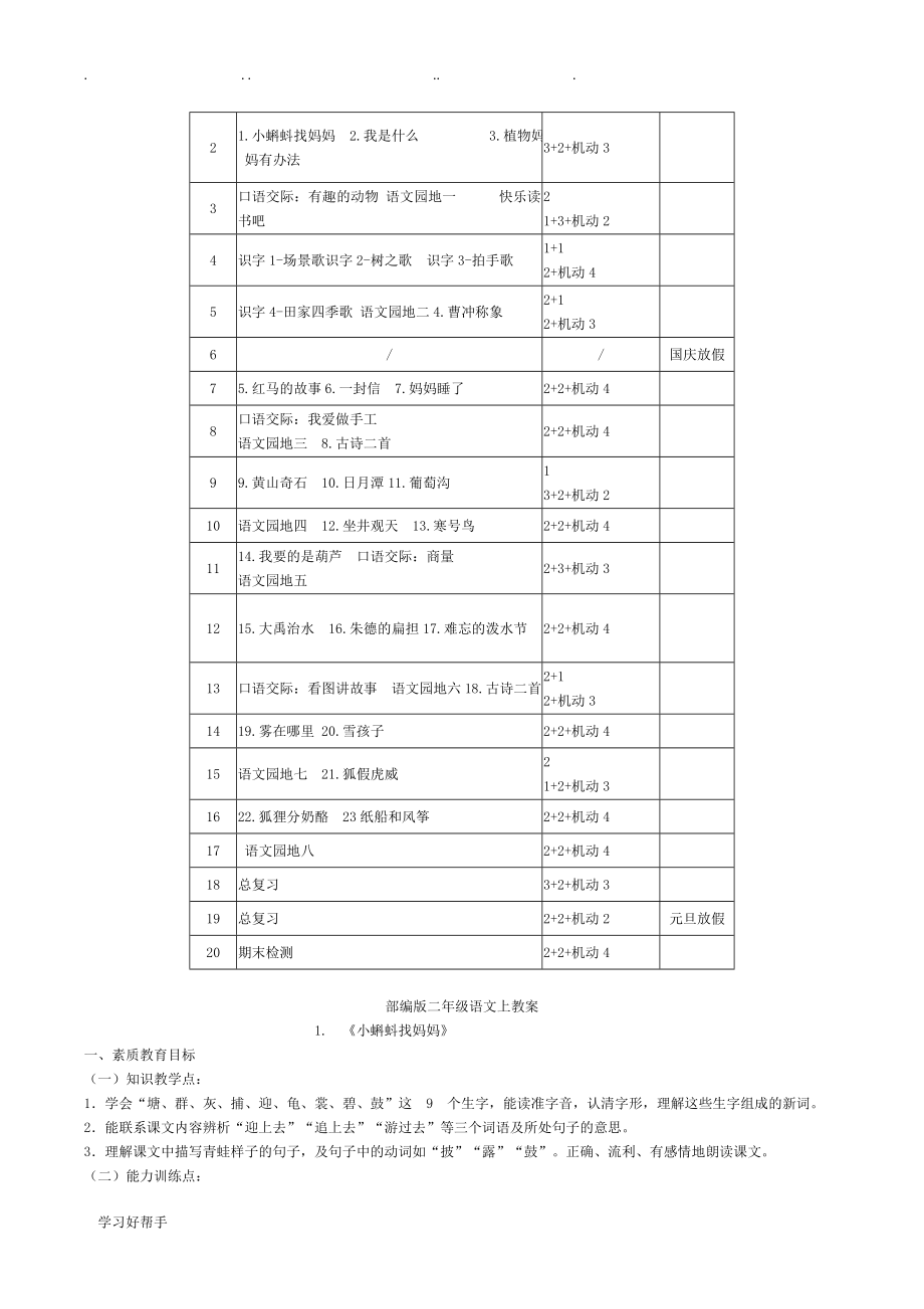 2017年部编二年级语文（上册）教（学）案（全册）新_第3页