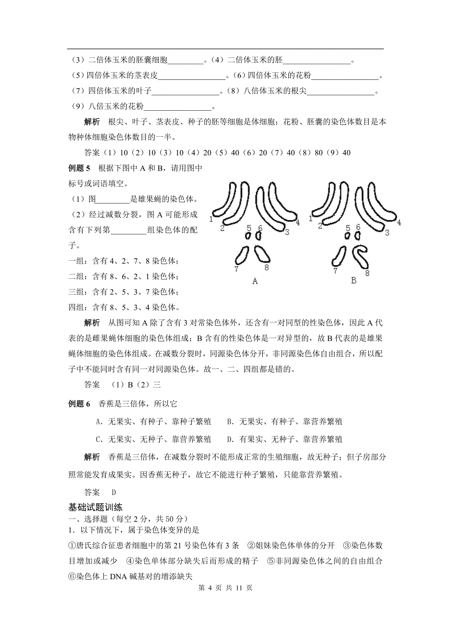 标高中生物专题复习ii生物的变异－染色体变异_第4页