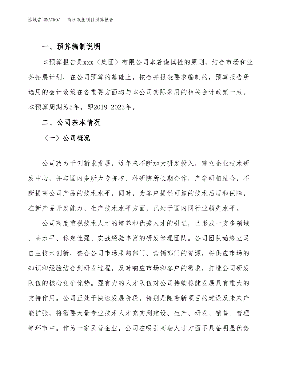 高压氧舱项目预算报告年度.docx_第2页