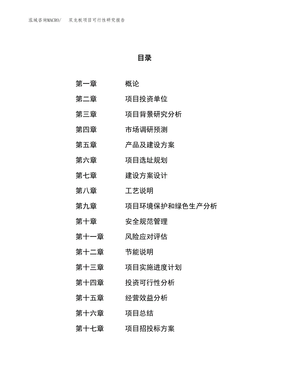 双龙板项目可行性研究报告（总投资8000万元）（36亩）_第1页