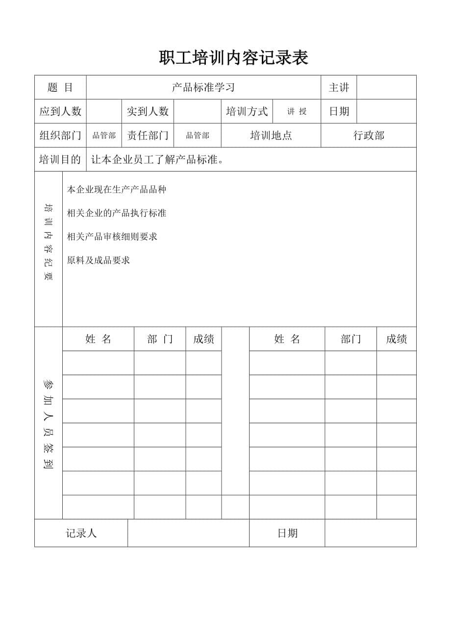 培训计划和培训记录资料_第5页