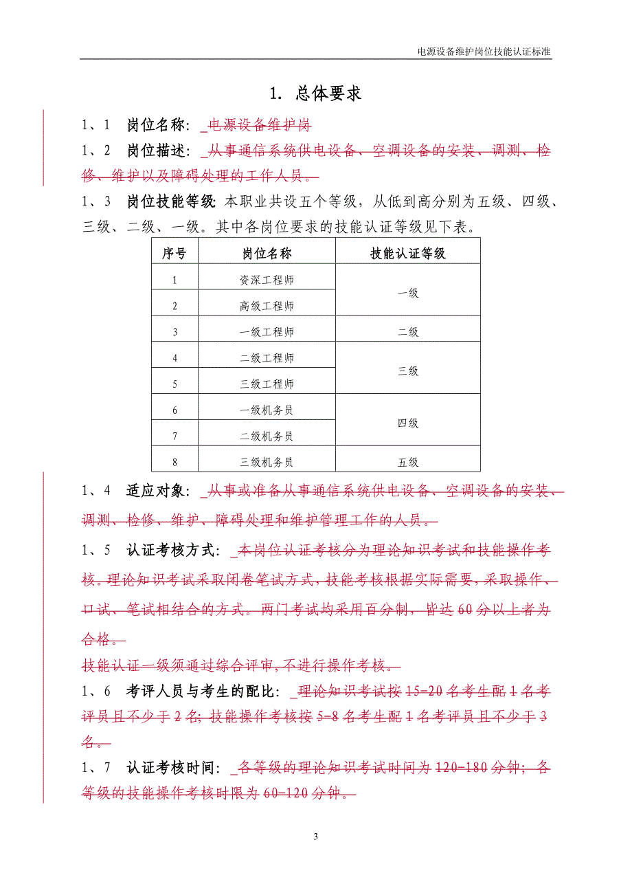 中国电信岗位考试-电源专业(设备维护)认证标准(20040818)_第2页
