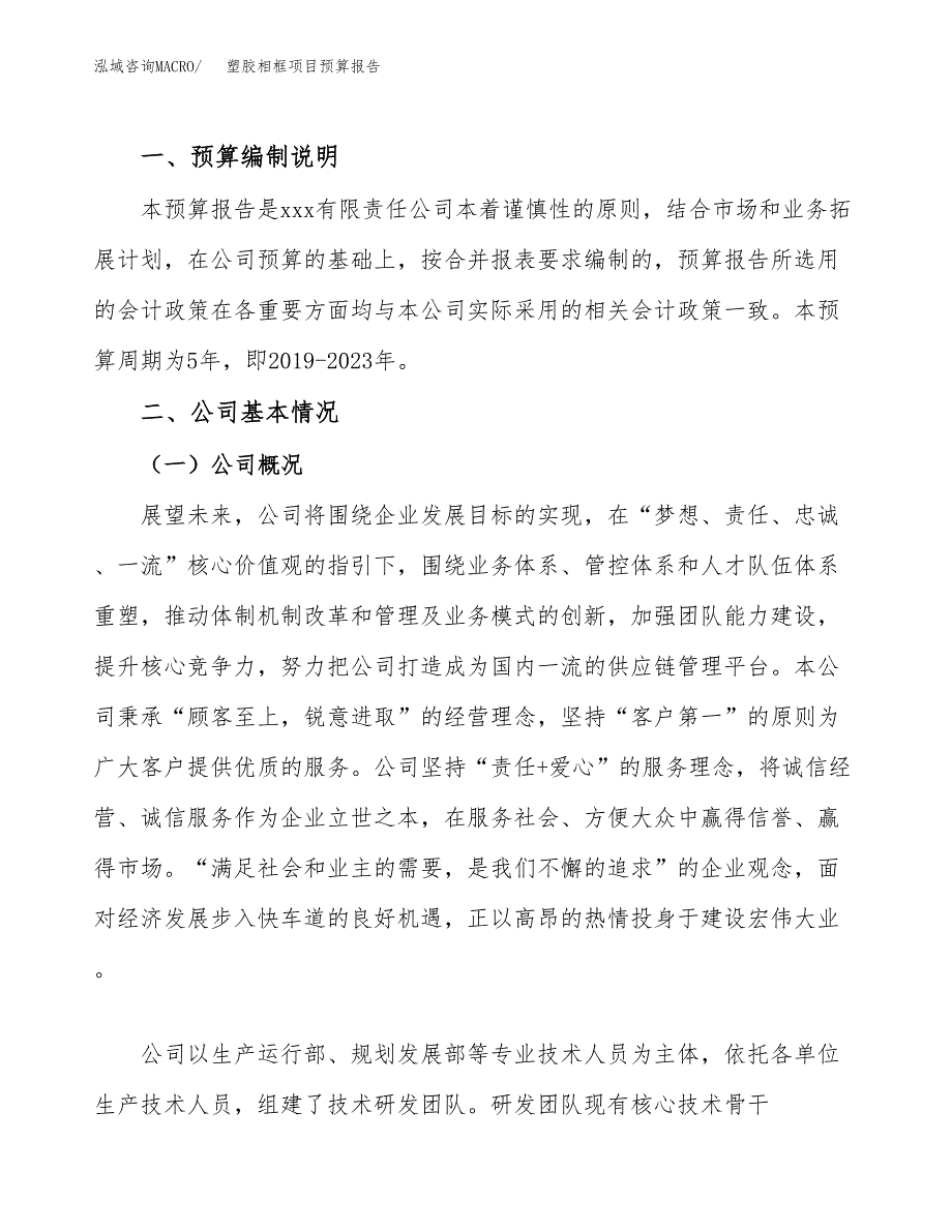 塑胶相框项目预算报告年度.docx_第2页