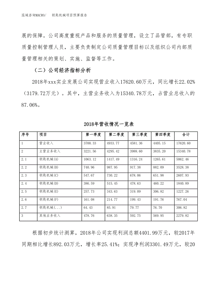 钥匙机械项目预算报告年度.docx_第4页