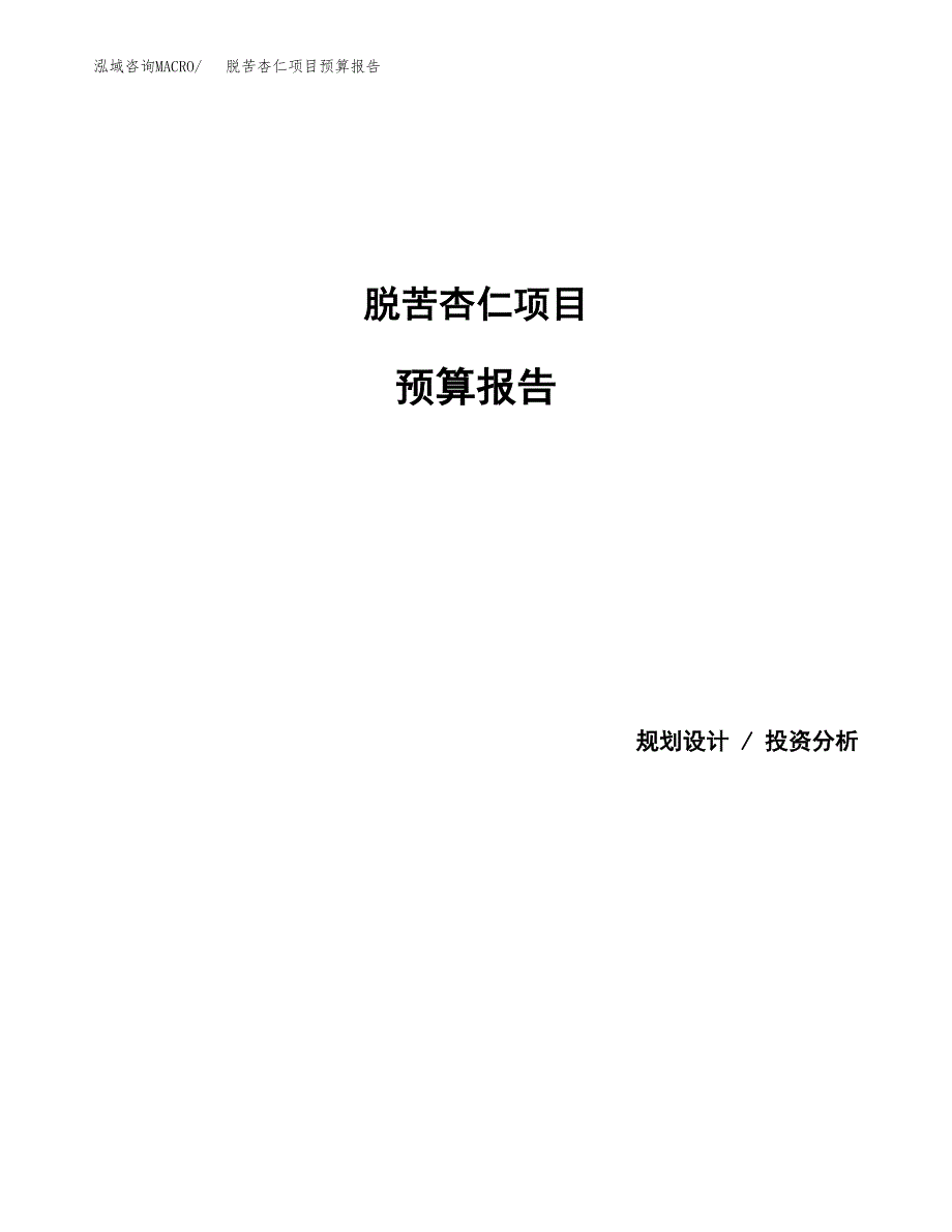 脱苦杏仁项目预算报告年度.docx_第1页