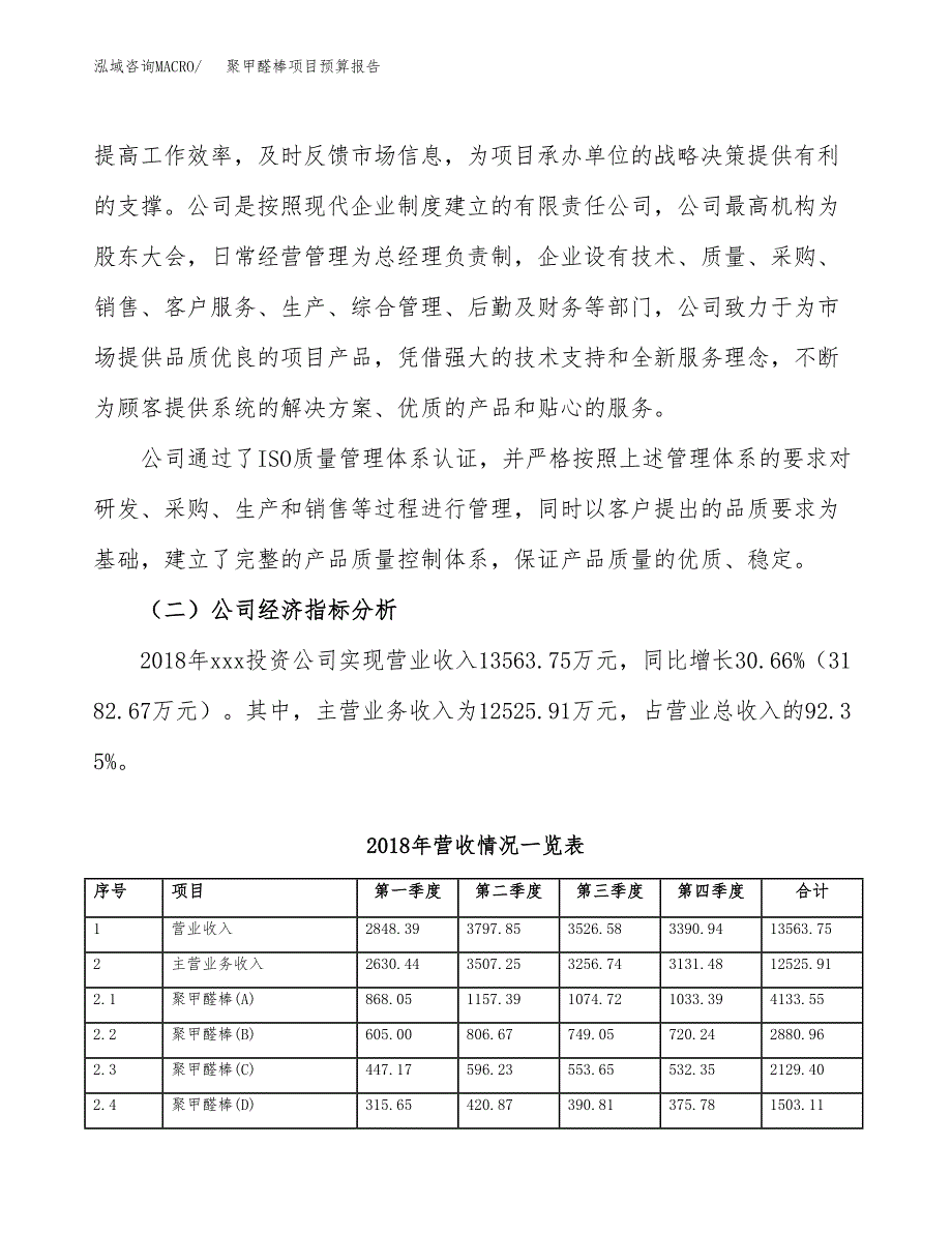 聚甲醛棒项目预算报告年度.docx_第3页