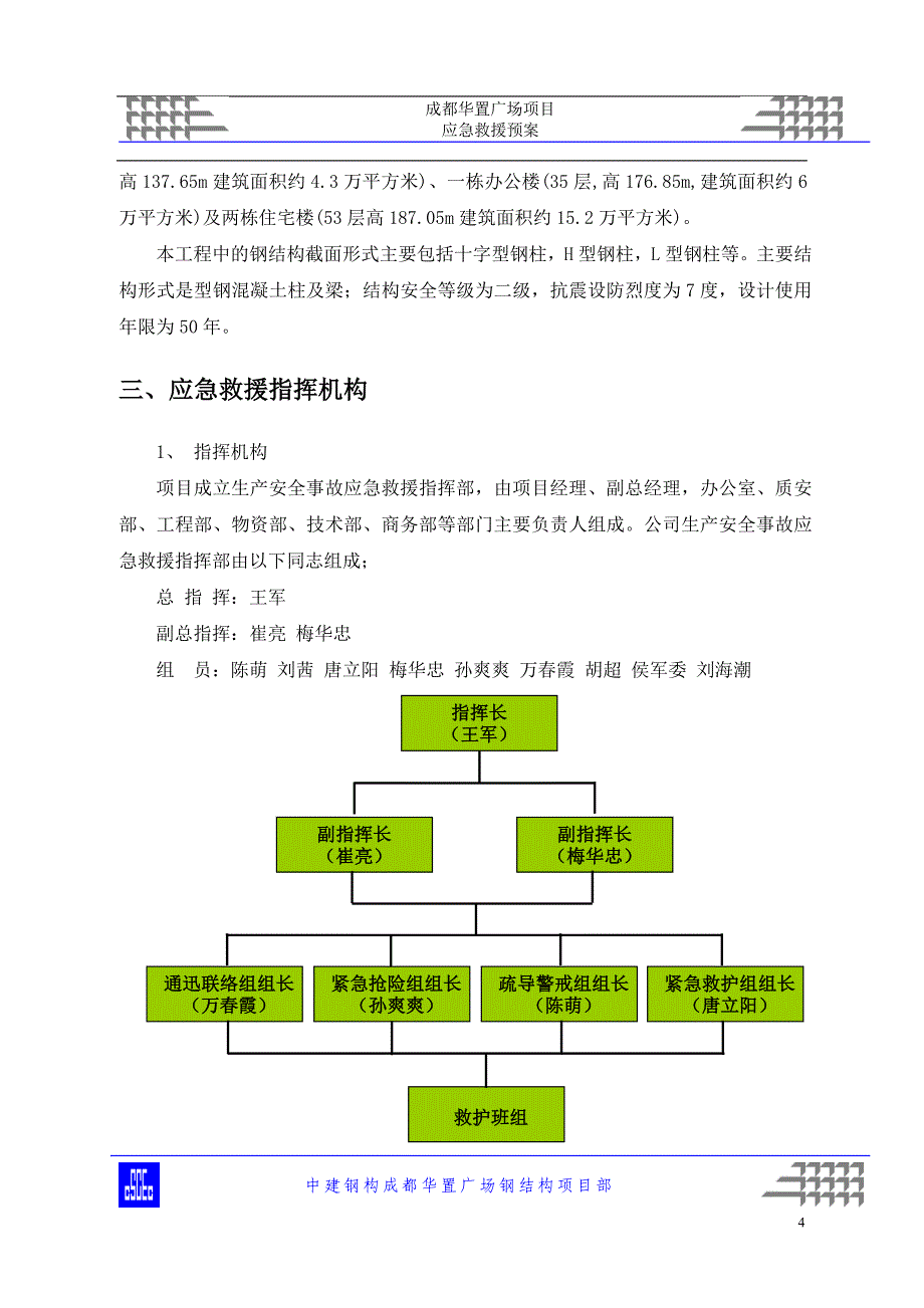成都华置广场钢结构应急救援预案 (2)._第4页