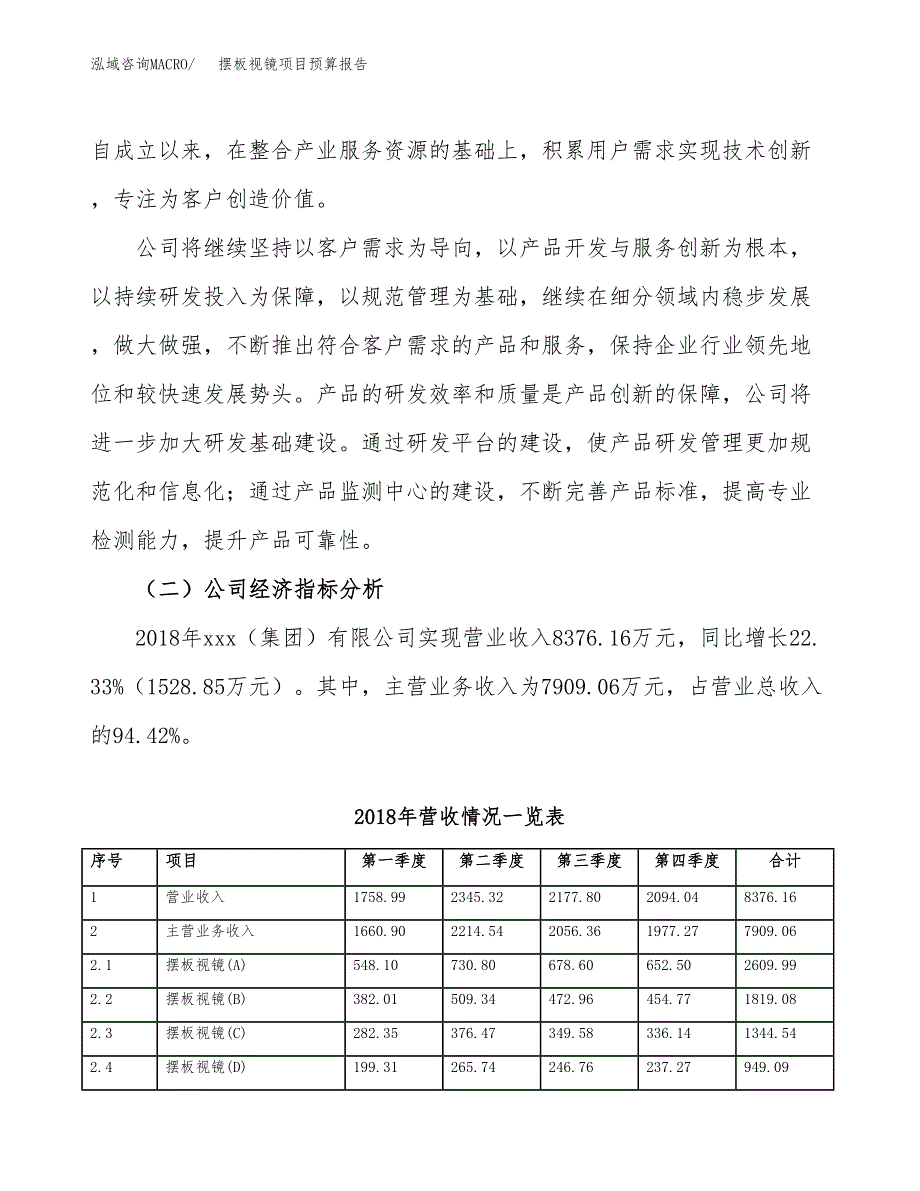 摆板视镜项目预算报告年度.docx_第3页