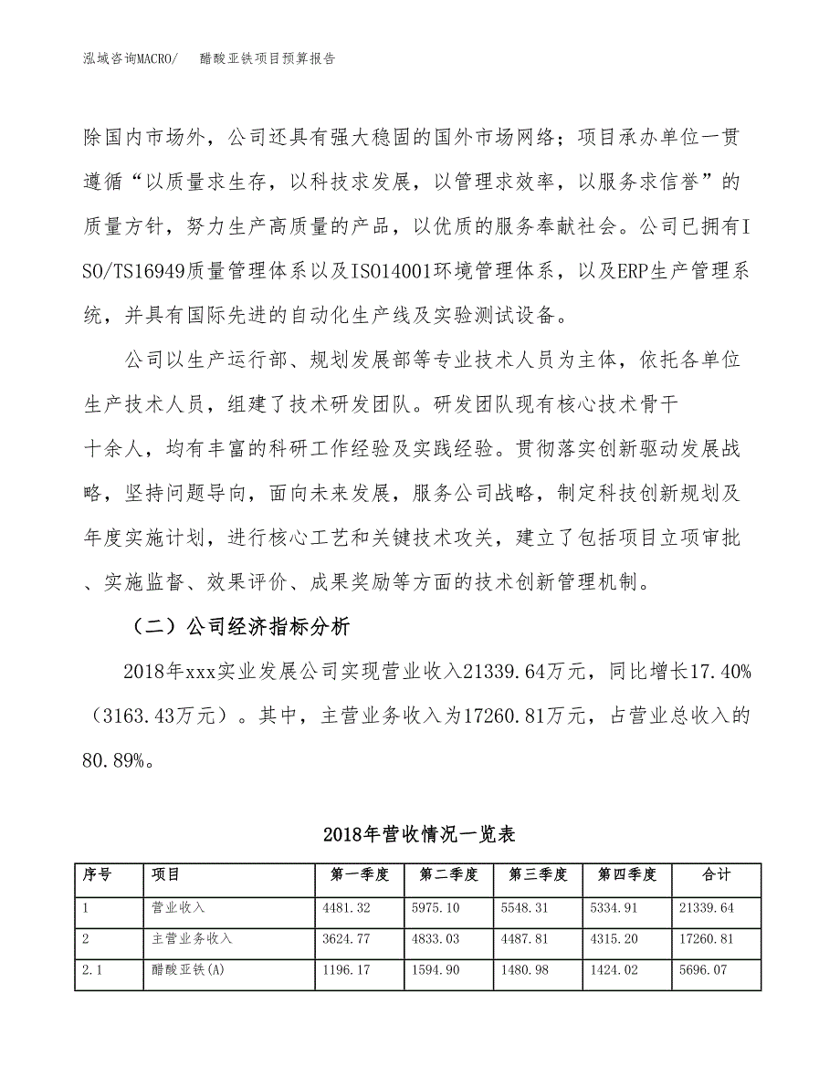 醋酸亚铁项目预算报告年度.docx_第3页