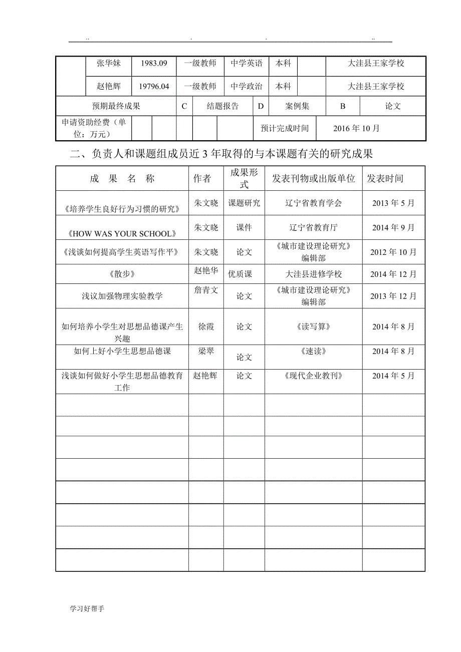 学生课前有效性预习的研究申报评审书_第5页