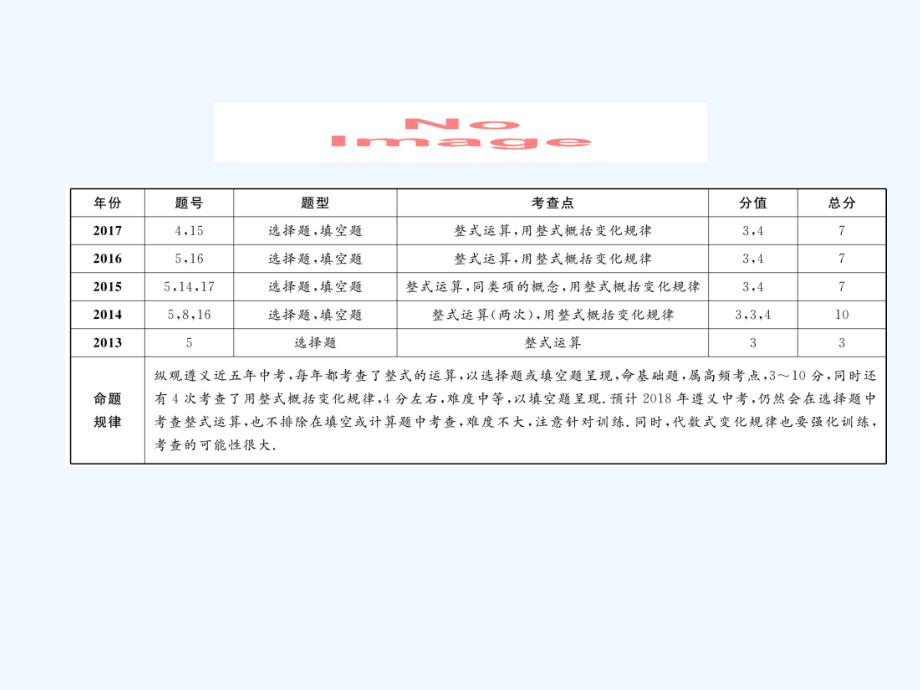 （遵义专）2018年中考数学总复习第一篇教材知识梳理篇第1章数与式第3节代数式及整式计算（精讲）_第2页