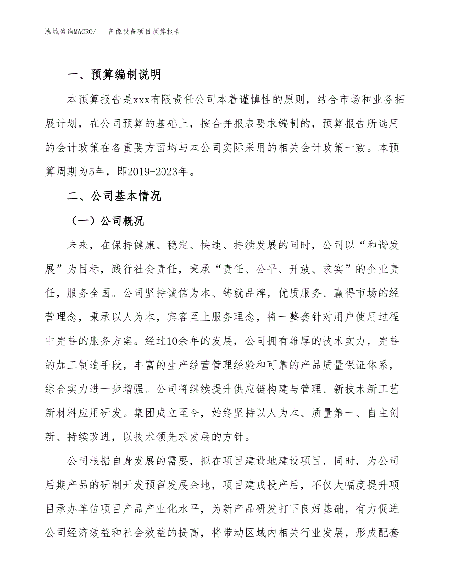 音像设备项目预算报告年度.docx_第2页