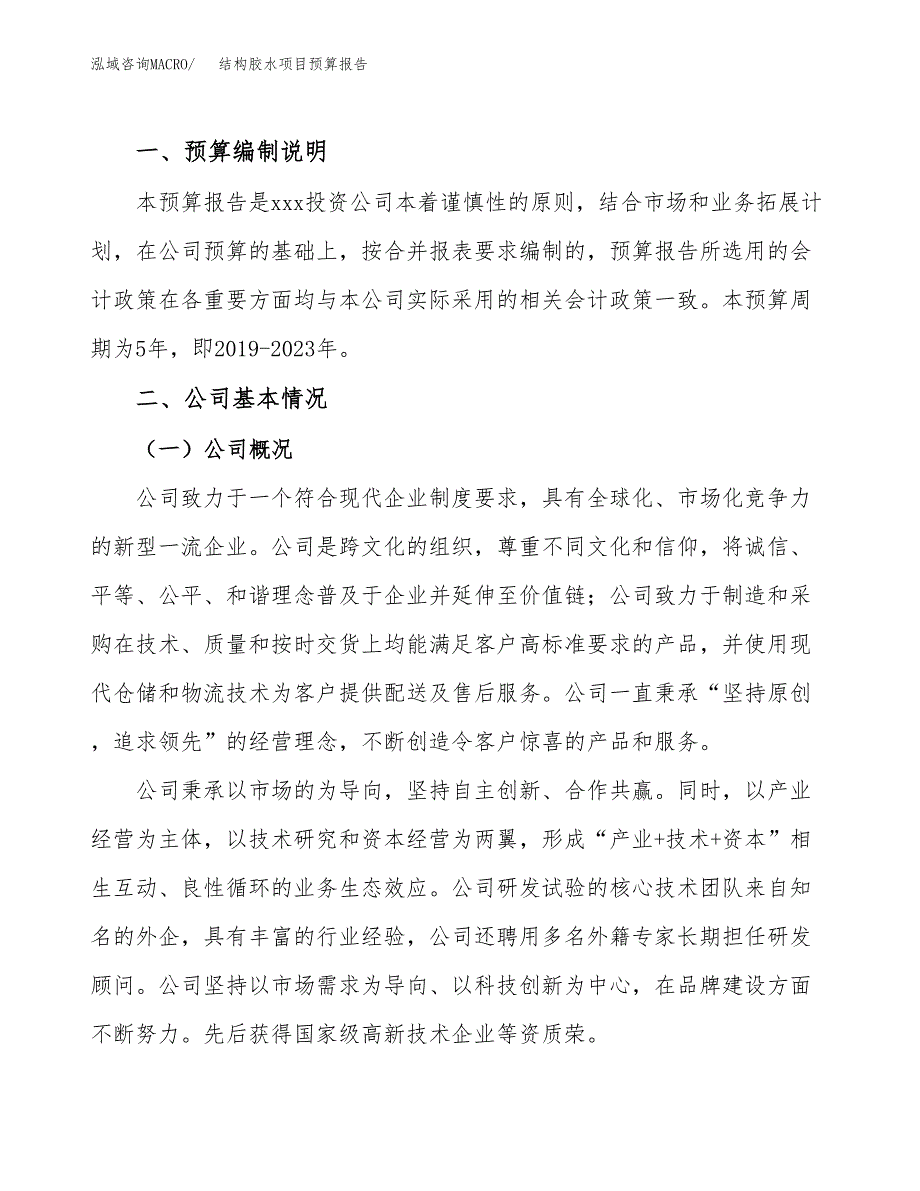 结构胶水项目预算报告年度.docx_第2页