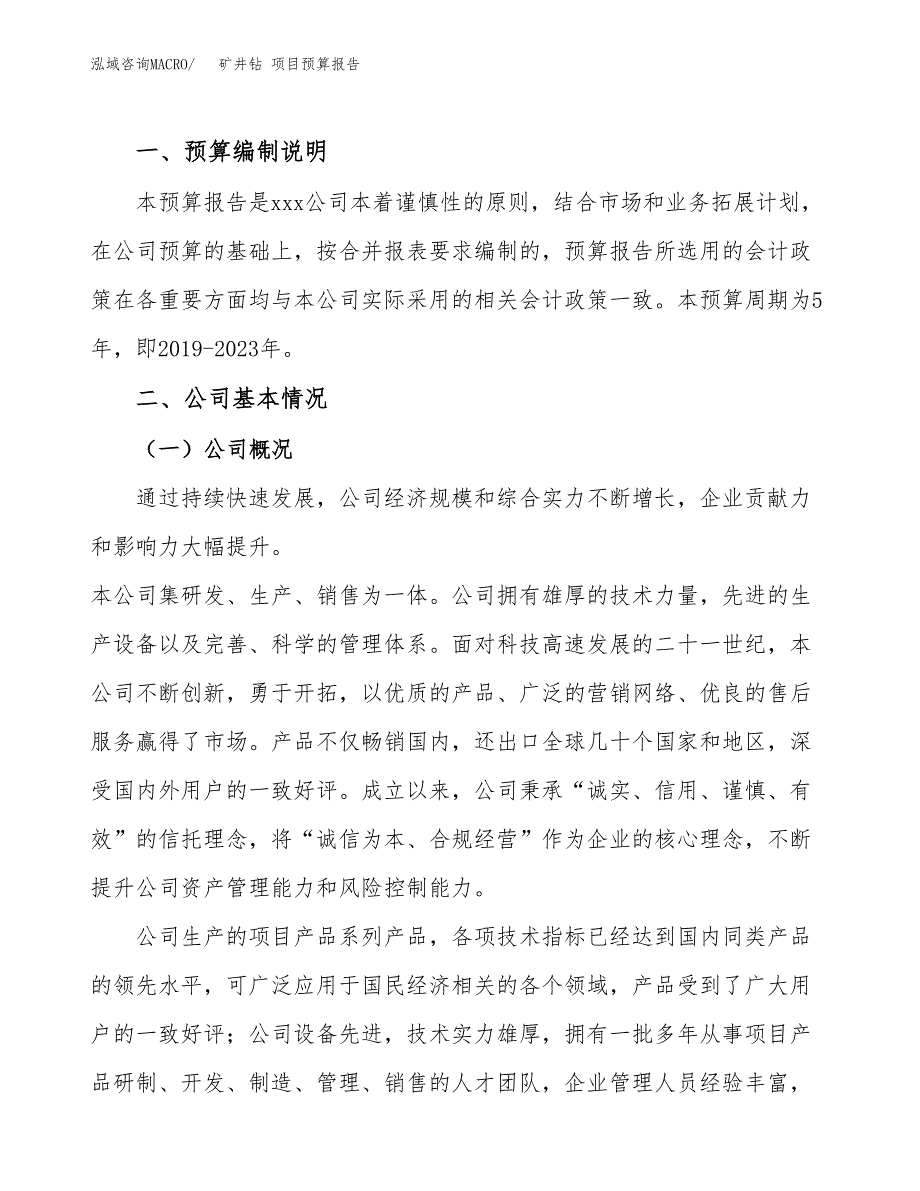 矿井钻 项目预算报告年度.docx_第2页