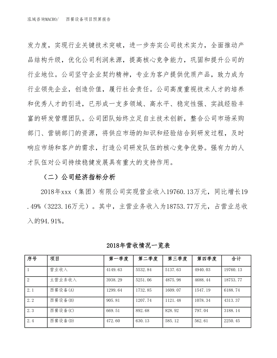 西餐设备项目预算报告年度.docx_第3页