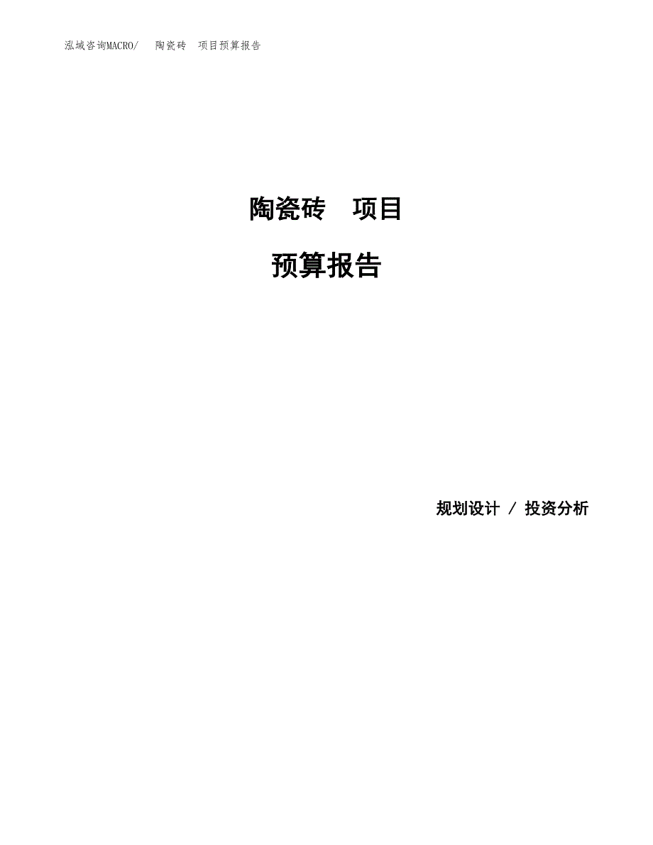 陶瓷砖　项目预算报告年度.docx_第1页